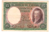 SV * Spania LOT Bancnote 25 + 50 PESETAS 1931 , 25 aprilie -VF