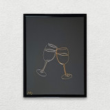 Tablou 2 pahare cu vin &ndash; 18&times;24 cm