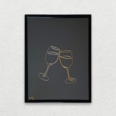 Tablou 2 pahare cu vin – 18×24 cm