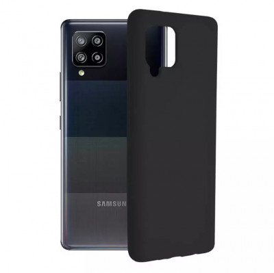Husa Samsung Galaxy A42 5G Silicon Negru Slim Mat cu Microfibra SoftEdge foto