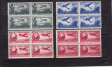 ROMANIA 1948/50 LP 244 LP 267 POSTA AERIANA BLOCURI DE 4 TIMBRE MNH, Nestampilat