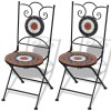 Gossi scaune bistro pliante, 2 buc., caramiziu si alb, ceramica