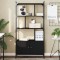 Gossi biblioteca cu usi, negru, 76,5x30x154,5 cm, lemn compozit