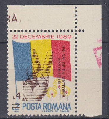 ROMANIA 1990 LP 1248 UN AN DE LA VICTORIA REVOLUTIEI MNH foto