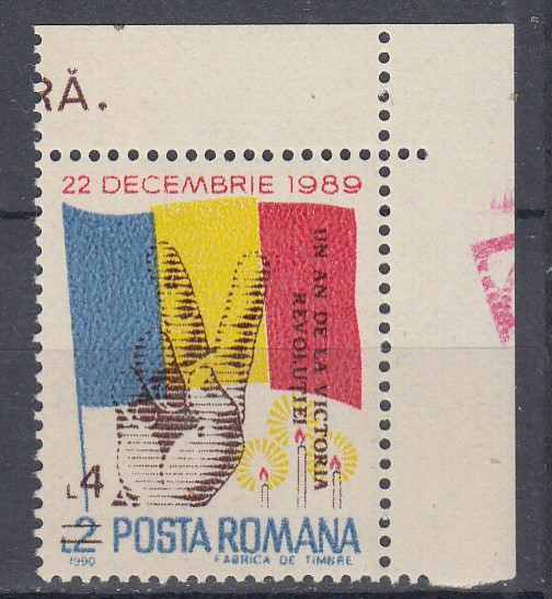 ROMANIA 1990 LP 1248 UN AN DE LA VICTORIA REVOLUTIEI MNH
