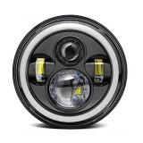 Proiector LED SMD Angel Eyes auto/moto, H4, 17.8cm, 100W, 10/30V, Universal