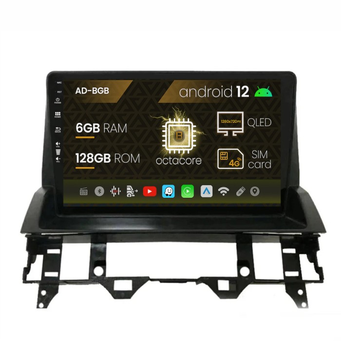 Navigatie Mazda 6 (2002-2008), Android 13, B-Octacore 6GB RAM + 128GB ROM, 10.1 Inch - AD-BGB10006+AD-BGRKIT321V2