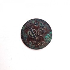 moneda veche INDIILE OLANDEZE de EST _ 1 Duit ( West Friesland ) 1750 _ km # 131