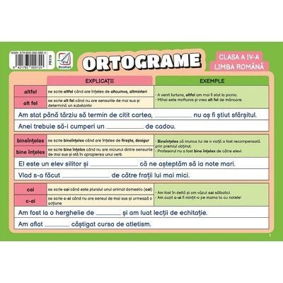 Plansa Ortograme. Clasa A 4-A