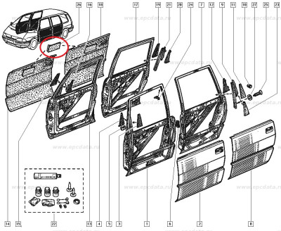 Placa insonorizanta Renault Espace 2, usa fata dreapta, Original 7701423269 Kft Auto foto