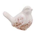 Cumpara ieftin Figurina Pasare ceramica alba maro 20 x 10,5 x 14 cm