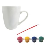 Set de Pictura pentru Cana, 4 Culori si Pensula, 345 ml, CMCLASS