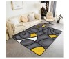 Covor Living/Dormitor 150x200cm, Arta Abstracta Moderna, Antiderapant, Microfibra, Gri/Negru/Alb - RESIGILAT