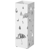 SONGMICS Suport metalic pentru umbrele, cu carlige si tava de picurare, 16x16x49cm, alb Household NewTrend