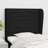 VidaXL Tăblie de pat cu aripioare, negru, 93x23x118/128 cm, textil 3118080