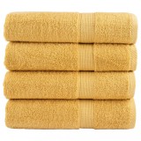 VidaXL Prosoape de duș premium SOLUND 4 buc auriu 70x140cm 600 gsm
