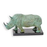 Rinocer-statueta din bronz cu un soclu din marmura TBE-56