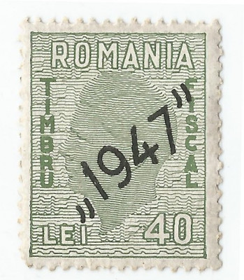 *Romania, lot 424 fiscale, fiscal general, Mihai, em. a IV-a, supr., 1947, MNH foto