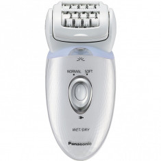 Epilator Panasonic ES-ED53-W503, Wet &amp;amp; Dry, Cordless, 48 pensete, 4 accesorii, Cap pivotant, Doua viteze, Alb foto