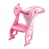 Reductor pentru toaleta cu colac si scarita culoare roz