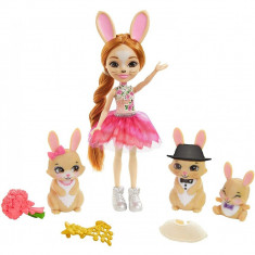 Papusa Enchantimals Brystal Bunny Family cu 3 figurine si accesorii foto