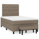 vidaXL Pat box spring cu saltea, taupe, 120x190 cm material textil 3270380