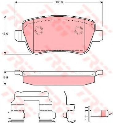 Set placute frana,frana disc FIAT CROMA (194) (2005 - 2016) TRW GDB1637