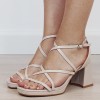 Sandale elegante bej cu toc comod H8-836 M12, 40, 41