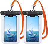 Set 2 carcase de protectie impermeabile de pana la 7 inchi pentru telefonul mobil Mrain-H, TPU, transparent