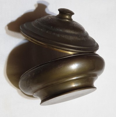 Obiect vechi de colectie BOMBONIERA - piesa din metal - pt dulciuri - mirodenii foto