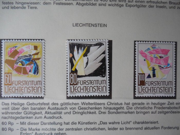 Lichtenstein-Craciun-serie completa,nestampilate MNH