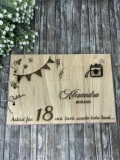 Guestbook personalizat,din lemn,gravat la laser,pentru majorat