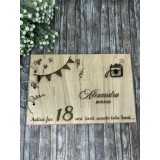 Guestbook personalizat,din lemn,gravat la laser,pentru majorat