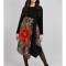 ROCHIE MIDI ASIMETRICA CU BUZUNARE SI MANACA LUNGA ANIMAL PRINT FLOWERS PEONY TALIE UNICA Multicolora