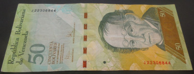 Bancnota exotica 50 BOLIVARES - VENEZUELA, anul 2009 * Cod 561 - circulata foto