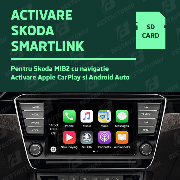 Activare Apple CarPlay si Android Auto pentru Skoda Karoq (2015-2018)