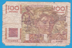 (1) BANCNOTA FRANTA - 100 FRANCS 1949 (19.05.1949) foto