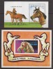 Timbre UMM AL QIWAIN, Sahara Occidentala, Fauna Cai, Colita Dantelata + Nedantelata, MNH