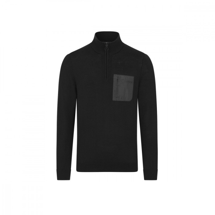 Mercedes AMG Petronas hanorac de bărbați 1/4 Zip Elevated black F1 Team 2024 - M