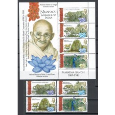 Niuafoou 2016 Mi 603/06 + bl 67 - Fauna, flora, Gandhi
