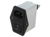 Conector Alimentare AC Soclu Tată 1A 250VAC Schaffner TE Connectivity 800335-SF