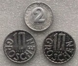P3. AUSTRIA lot set 2 Groschen 1950 + 10 Groschen 1973 1982 **