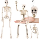 Decoratiune Halloween, schelet suspendat, oase mobile, inaltime 40 cm, alb
