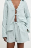 Answear Lab pantaloni scurti femei, culoarea verde, modelator, high waist