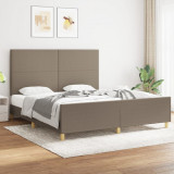 Cadru de pat cu tablie, gri taupe, 180x200 cm, textil GartenMobel Dekor, vidaXL