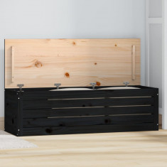 Cutie de depozitare, negru, 109x36,5x33 cm, lemn masiv de pin GartenMobel Dekor foto