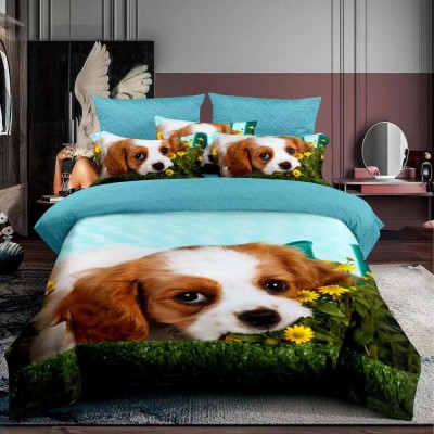 Lenjerie pat single 3D, bumbac finet,3 piese, cearceaf pat clasic 160cm x 230cm, cearceaf pilota 150cm x 220cm, 1 fata perna 50 x 70-F1P58 foto