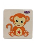 Puzzle din lemn 15x15 cm - Maimuta, 7Toys, Brand