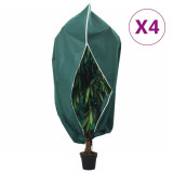 VidaXL Protecție de fleece plante cu fermoar 4 buc 70 g/m&sup2; 3,93x3 m