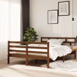 VidaXL Cadru de pat, maro miere, 140x190 cm, lemn masiv de pin